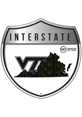 Virginia Tech Hokies 24in OHT Camo Interstate Sign - Maroon