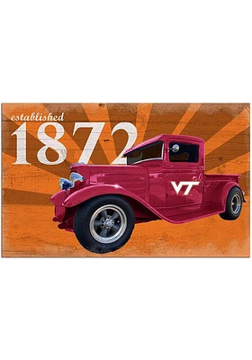 Virginia Tech Hokies Established Truck Sign - Maroon