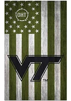 Virginia Tech Hokies 11x19 OHT Military Flag Sign - Maroon