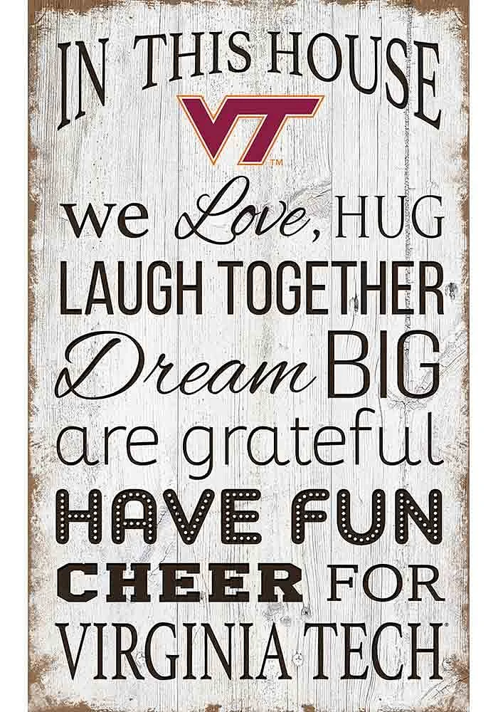 Virginia Tech Hokies In This House 11x19 Sign - Maroon