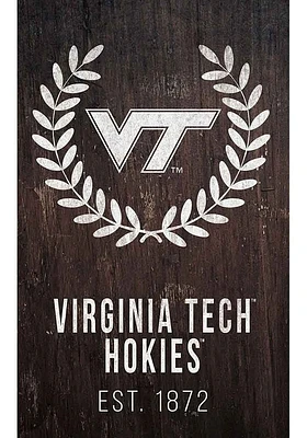Virginia Tech Hokies Laurel Wreath Sign - Maroon