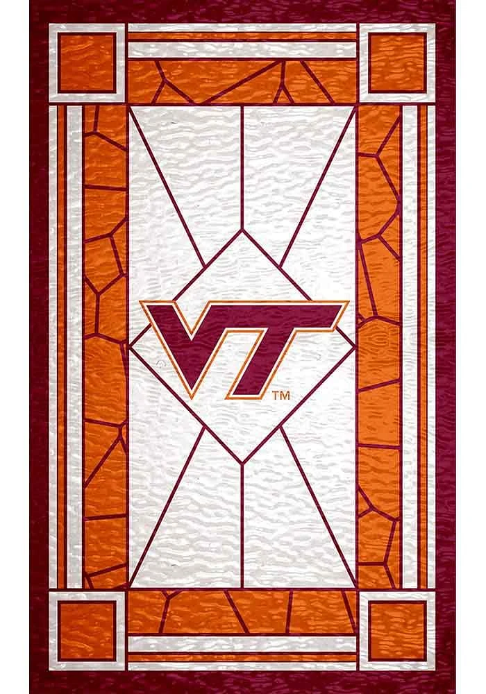 Virginia Tech Hokies Stained Glass Sign - Maroon