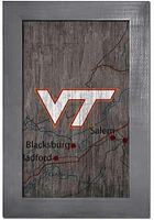 Virginia Tech Hokies City Map Sign - Maroon