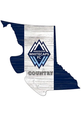 Vancouver Whitecaps FC USA Shape Flag Cutout Sign - Navy Blue