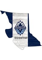 Vancouver Whitecaps FC USA Shape Flag Cutout Sign - Navy Blue