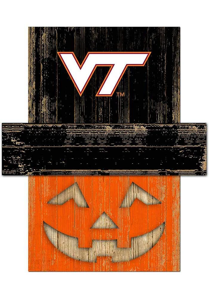Virginia Tech Hokies Pumpkin Head Sign - Maroon