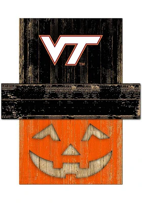 Virginia Tech Hokies Pumpkin Head Sign - Maroon