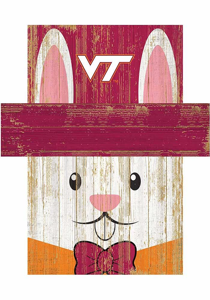 Virginia Tech Hokies Easter Bunny Head Sign - Maroon