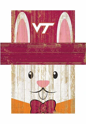 Virginia Tech Hokies Easter Bunny Head Sign - Maroon