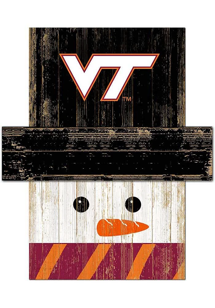 Virginia Tech Hokies Snowman Head Sign - Maroon