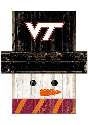 Virginia Tech Hokies Snowman Head Sign - Maroon