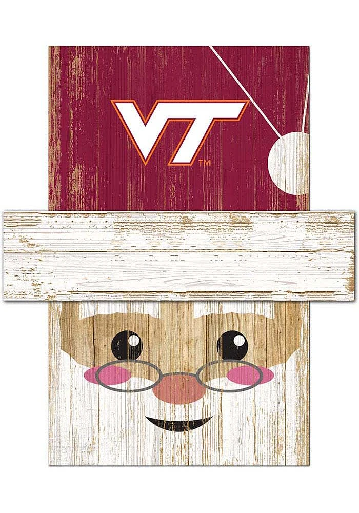 Virginia Tech Hokies Santa Head Sign - Maroon
