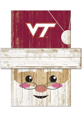 Virginia Tech Hokies Santa Head Sign - Maroon