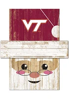 Virginia Tech Hokies Santa Head Sign - Maroon