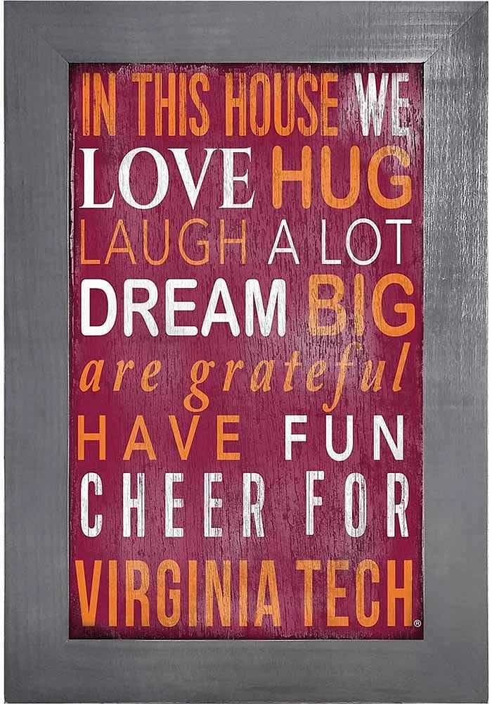 Virginia Tech Hokies In This House Picture Frame - Maroon