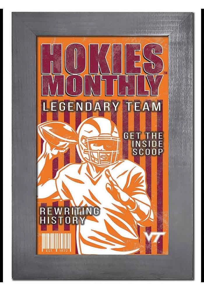 Virginia Tech Hokies 11x19 Framed Monthly Sign - Maroon