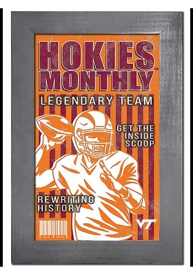 Virginia Tech Hokies 11x19 Framed Monthly Sign - Maroon