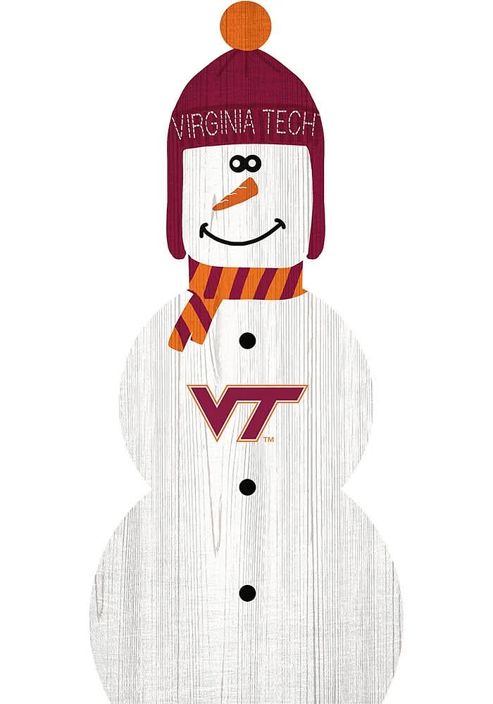 Virginia Tech Hokies Snowman Leaner Sign - Maroon