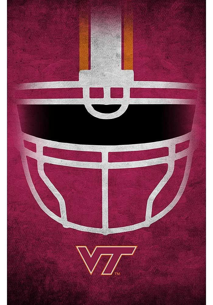 Virginia Tech Hokies Ghost Helmet 17x26 Sign - Maroon