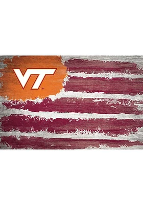 Virginia Tech Hokies Flag 17x26 Sign - Maroon