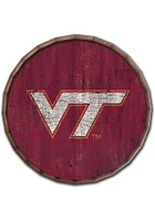 Virginia Tech Hokies Cracked Color 24 Inch Barrel Top Sign - Maroon