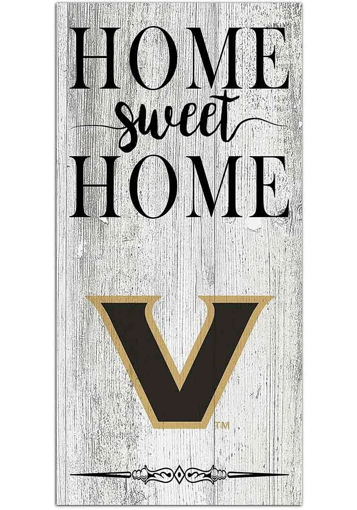 Vanderbilt Commodores Home Sweet Home Whitewashed Sign - Black