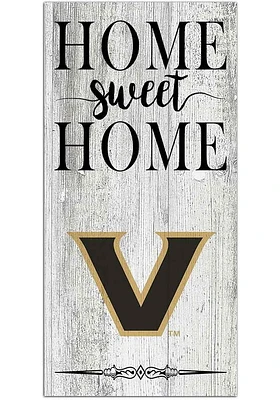Vanderbilt Commodores Home Sweet Home Whitewashed Sign - Black