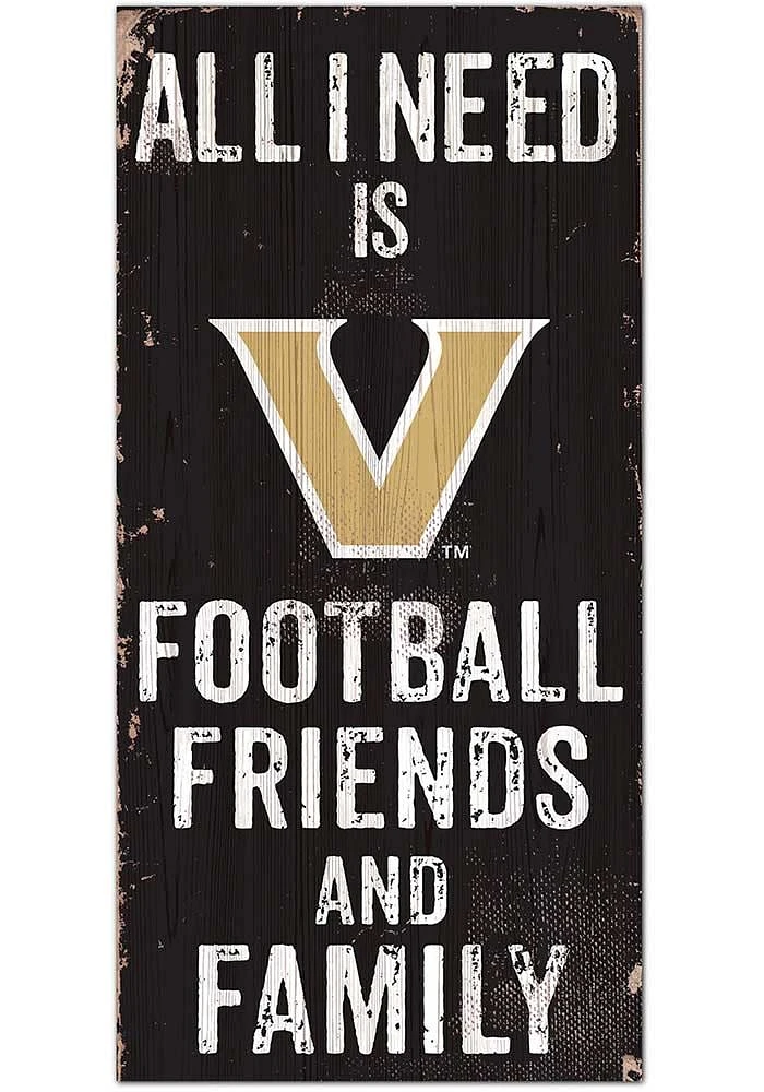 Vanderbilt Commodores Football Friends and Family Sign - Black
