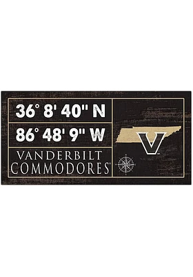 Vanderbilt Commodores Horizontal Coordinate Sign - Black
