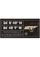 Vanderbilt Commodores Horizontal Coordinate Sign - Black