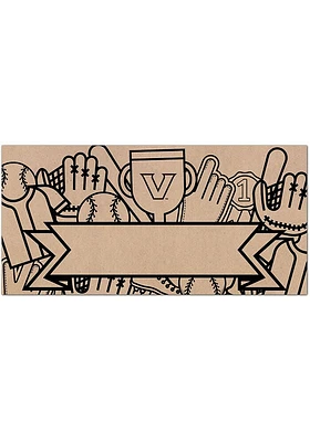 Vanderbilt Commodores Banner Coloring Sign - Black
