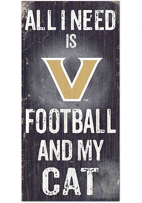 Vanderbilt Commodores Football and My Cat Sign - Black