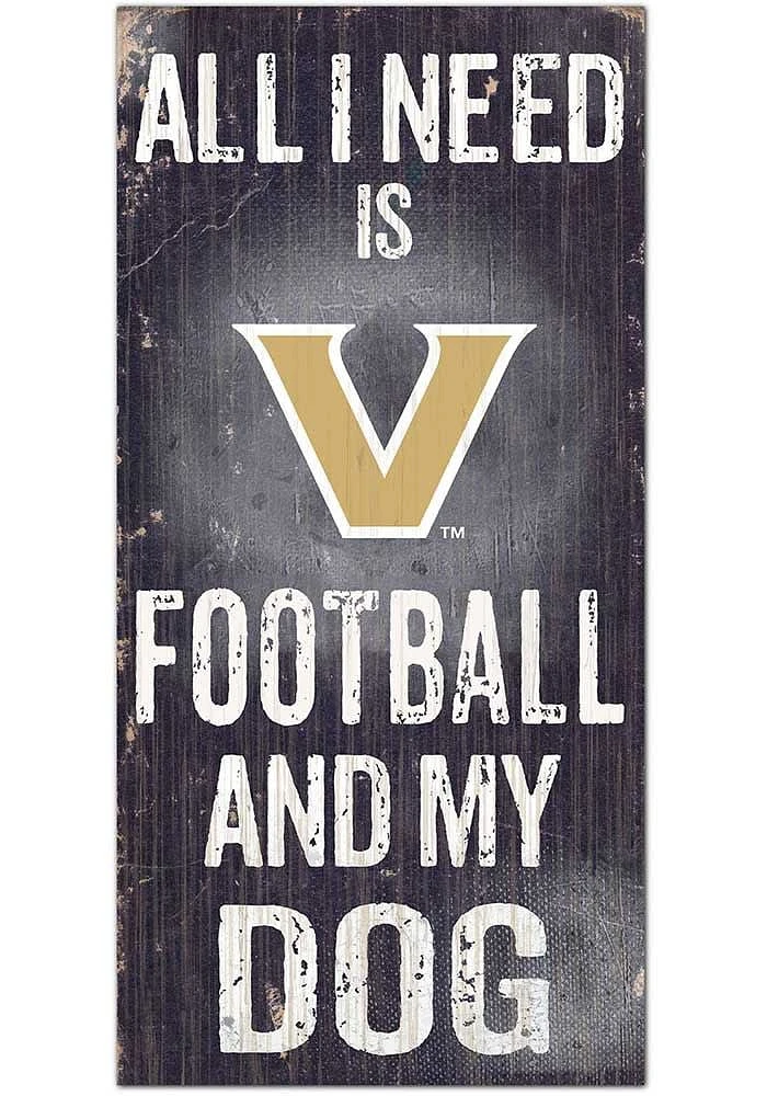 Vanderbilt Commodores Football and My Dog Sign - Black
