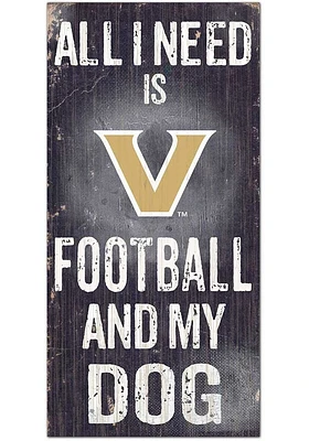 Vanderbilt Commodores Football and My Dog Sign - Black