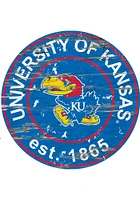 Kansas Jayhawks Established Date Circle 24 Inch Sign - Blue