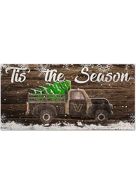 Vanderbilt Commodores Tis the Season 6x12 Sign - Black