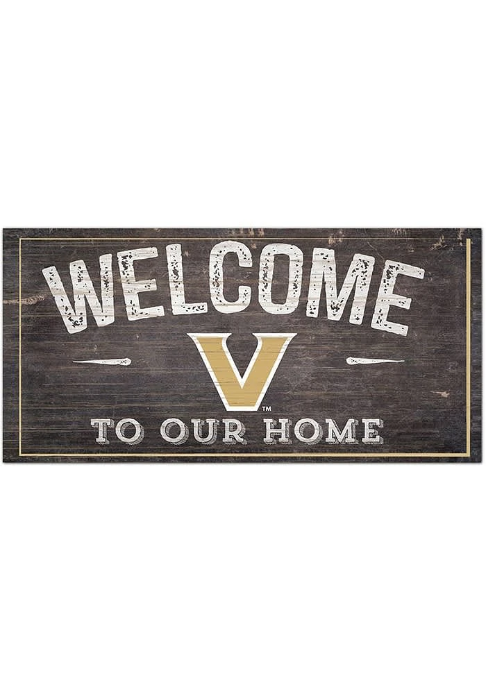 Vanderbilt Commodores Welcome Distressed Sign - Black