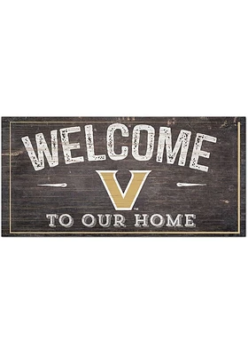Vanderbilt Commodores Welcome Distressed Sign - Black