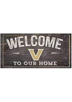 Vanderbilt Commodores Welcome Distressed Sign - Black