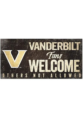 Vanderbilt Commodores Fans Welcome 6x12 Sign - Black