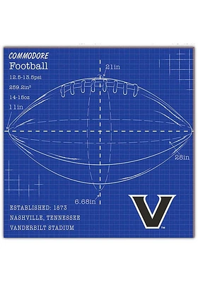 Vanderbilt Commodores Ball Blueprint Sign - Black