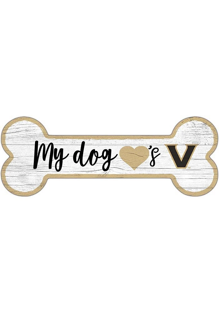 Vanderbilt Commodores Dog Bone 6x12 Sign - Black