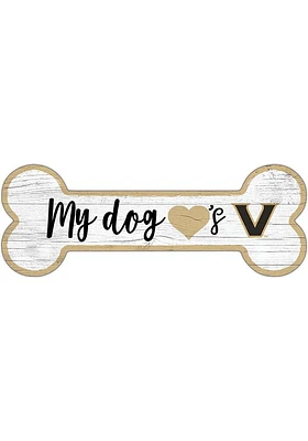 Vanderbilt Commodores Dog Bone 6x12 Sign - Black