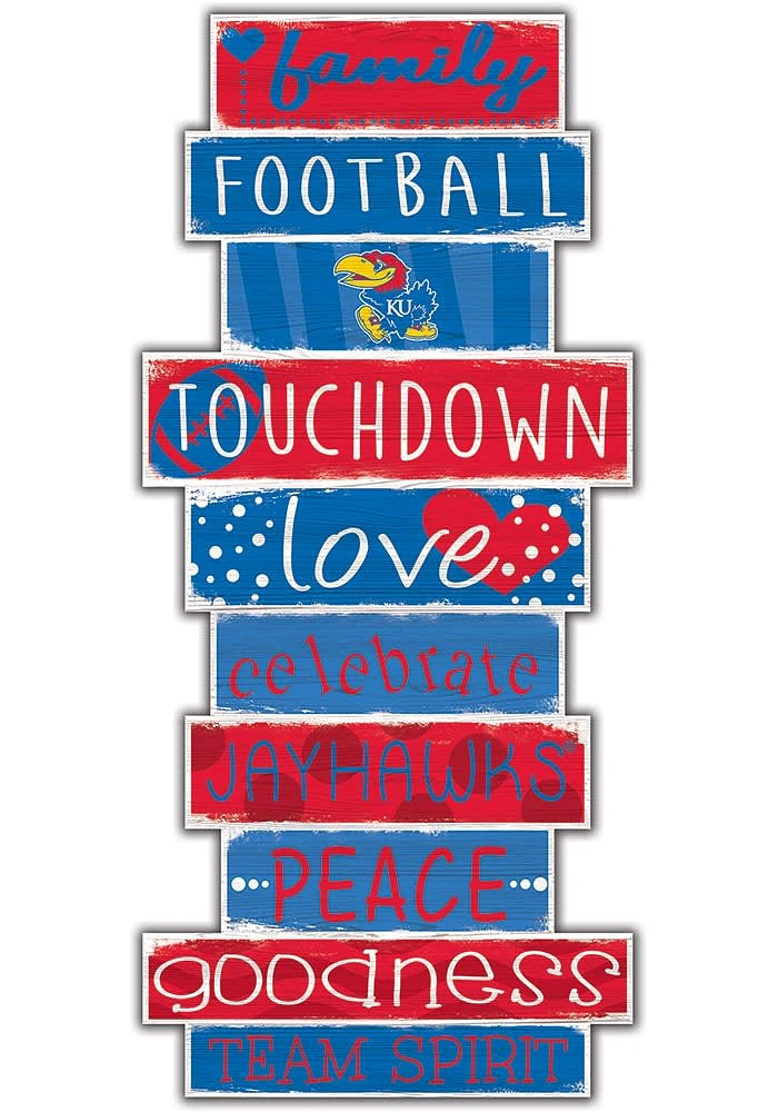 Kansas Jayhawks Celebrations Stack 24 Inch Sign - Crimson