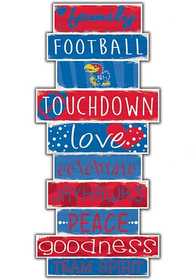 Kansas Jayhawks Celebrations Stack 24 Inch Sign - Crimson