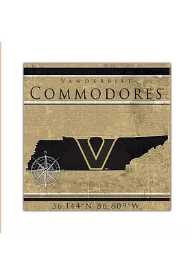 Vanderbilt Commodores Coordinates Sign - Black