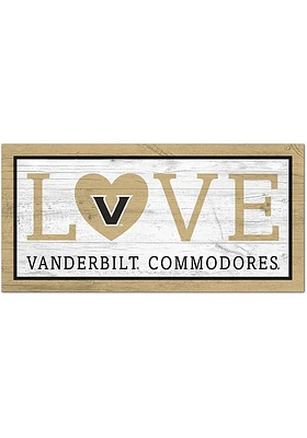 Vanderbilt Commodores Love 6x12 Sign - Black