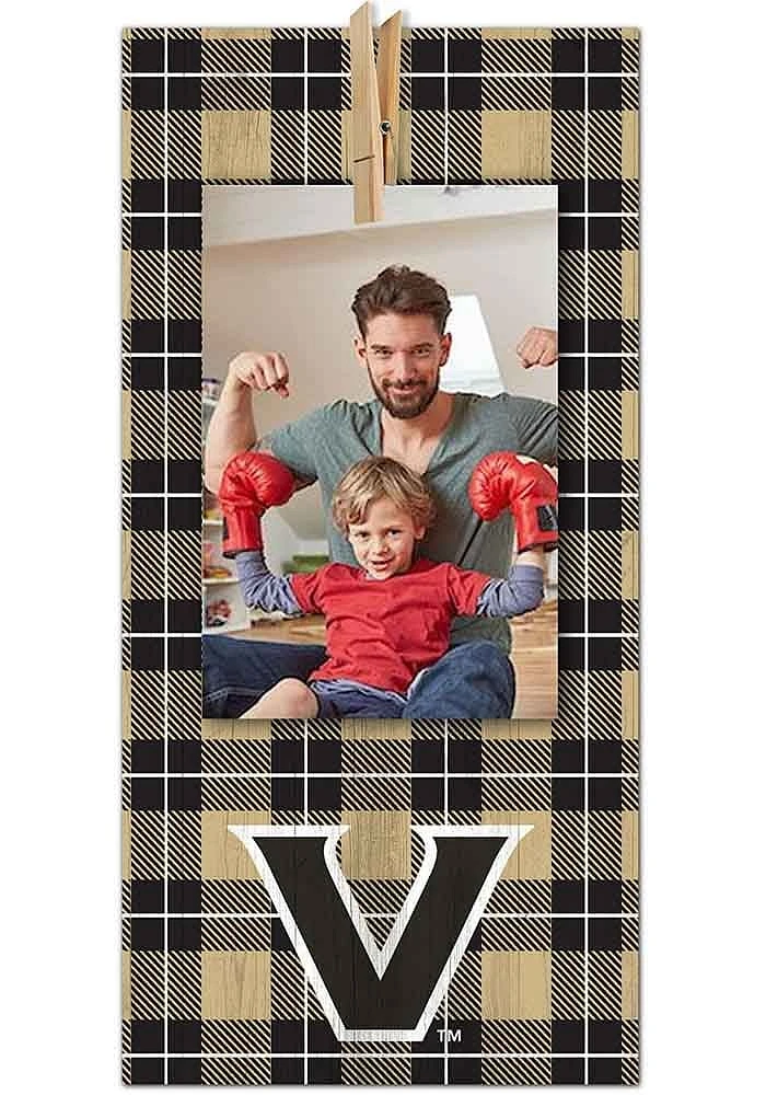 Vanderbilt Commodores Plaid Clothespin Sign - Black