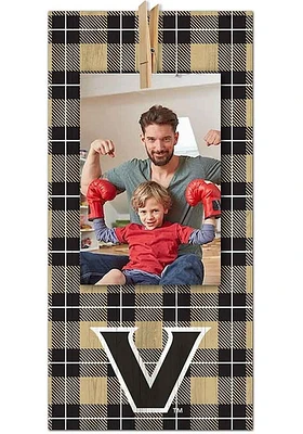 Vanderbilt Commodores Plaid Clothespin Sign - Black