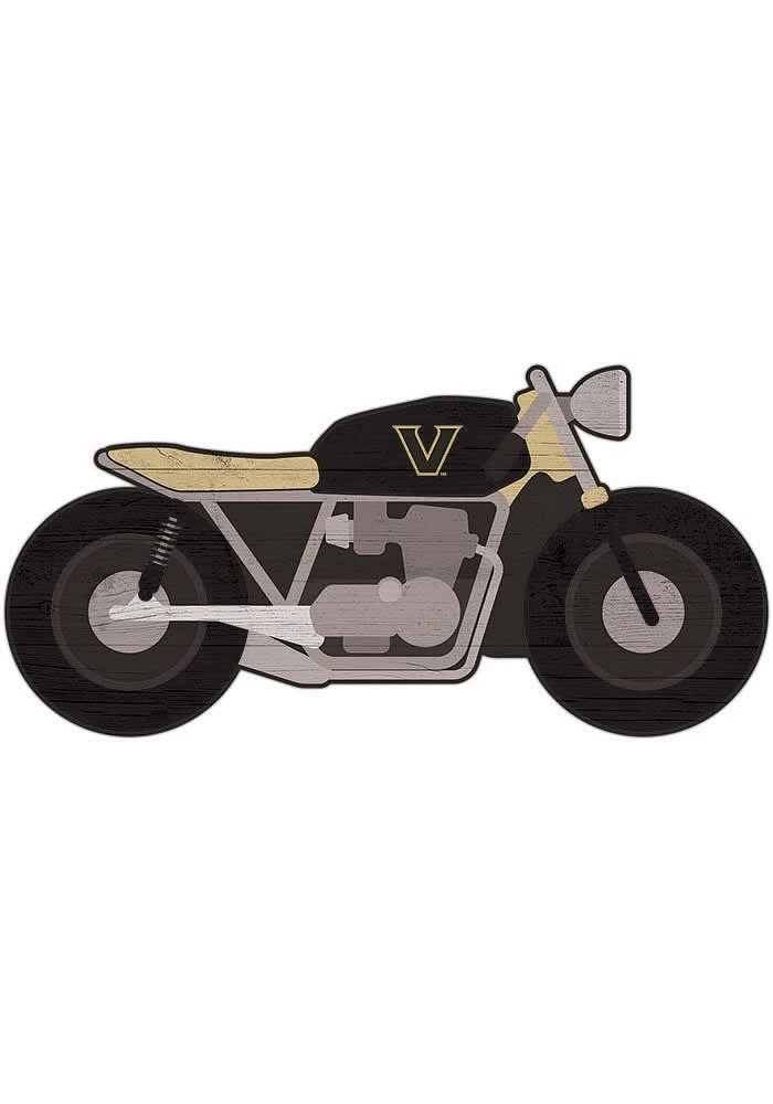 Vanderbilt Commodores Motorcycle Cutout Sign - Black